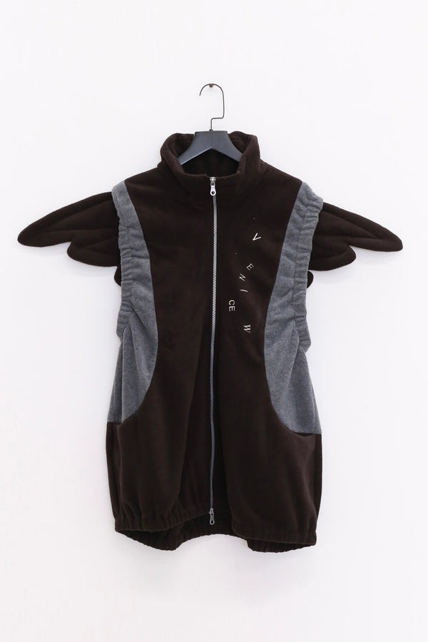 VeniceW 25 Spring/Summer Flying Wings Cotton Vest VCW-V1-HEIHUI Black
